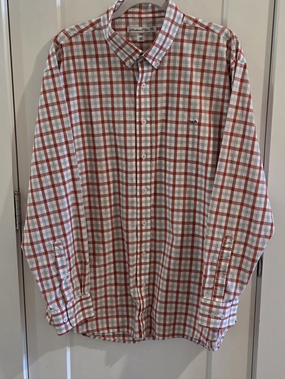 Southern Point Co. Check-Plaid Button-Down Shirt Size XL - Red, Grey & White